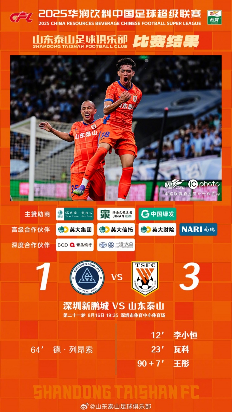 航班延误、多名主力停赛，泰山队获得了一场艰难的胜利